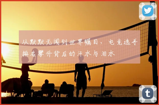 从默默无闻到世界瞩目,电竞选手排名攀升背后的汗水与泪水
